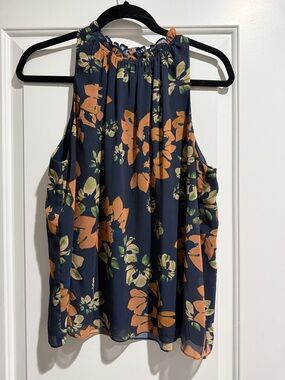 Ramy Brook Women’s Navy Floral Sleeveless Top